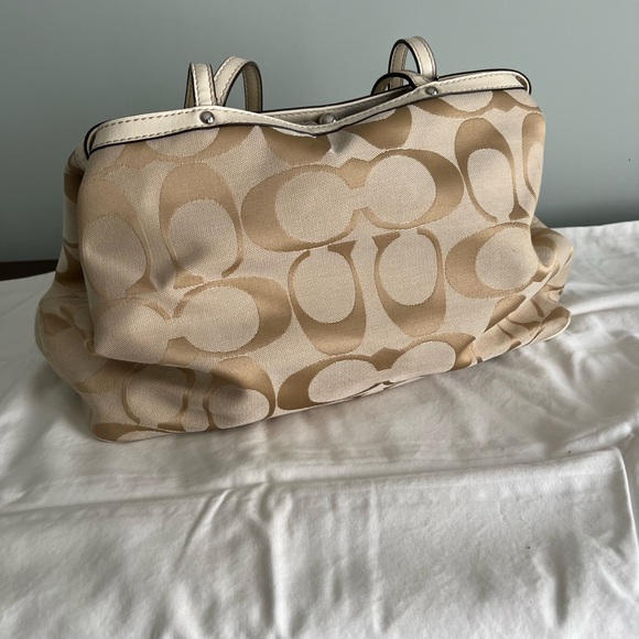 Khaki Signature Coach Carryall Tote with Snap Closure - Picture 7 of 7
